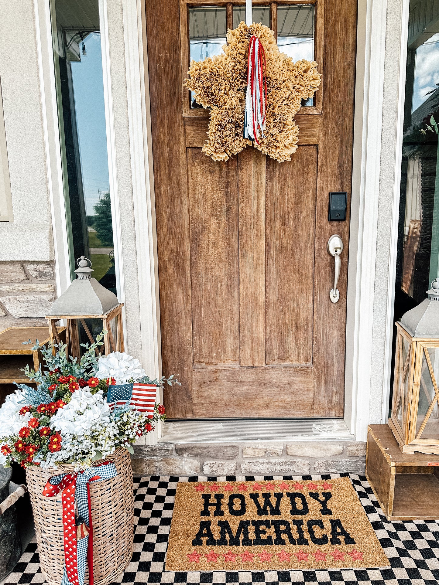 Doormat| 4th of July Doormat | Howdy America | Cute Fourth of July Rug | Porch Decor| 4th of July Party Decor