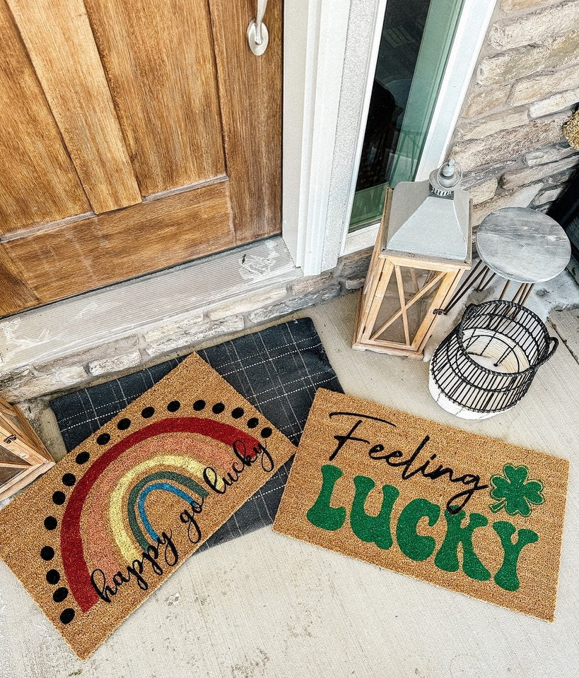 St Patricks Day Rug | St Pattys Day Decor | Shamrock Green Decor | St Patricks Day Doormat | Irish Doormat