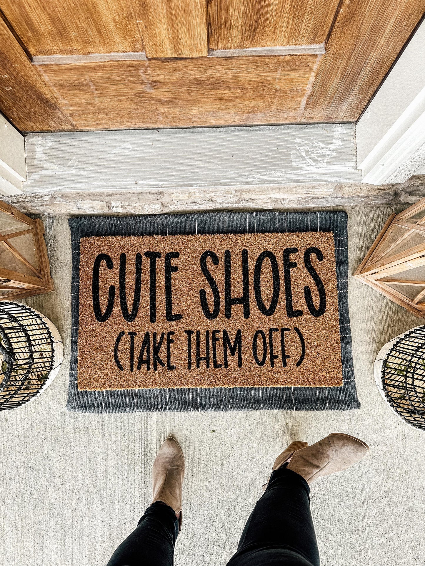 Cute Shoes Take Them Off Doormat | Shoes Off Mat | New House Doormat | Housewarming Gift | Porch Gift | Home Gift