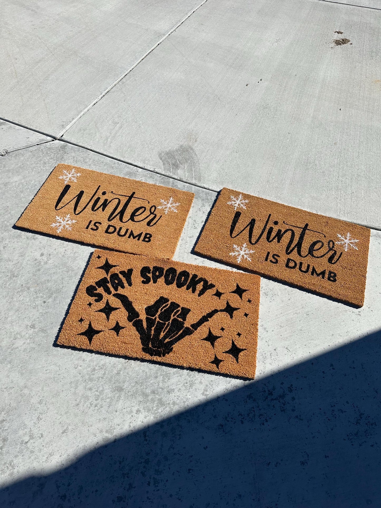 Winter Is Dumb Doormat | Winter Porch Decor | Christmas Porch Decor | Holiday Decor | Funny Entryway Rug | Custom Doormat