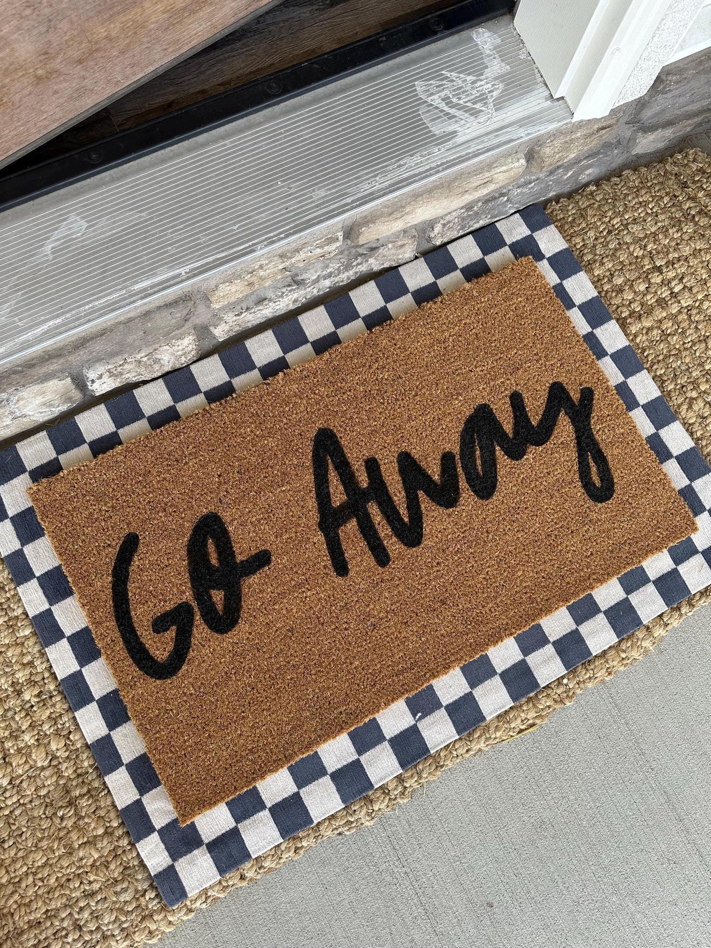 Go Away Doormat | Custom Doormat | 18X30 Coir Rug