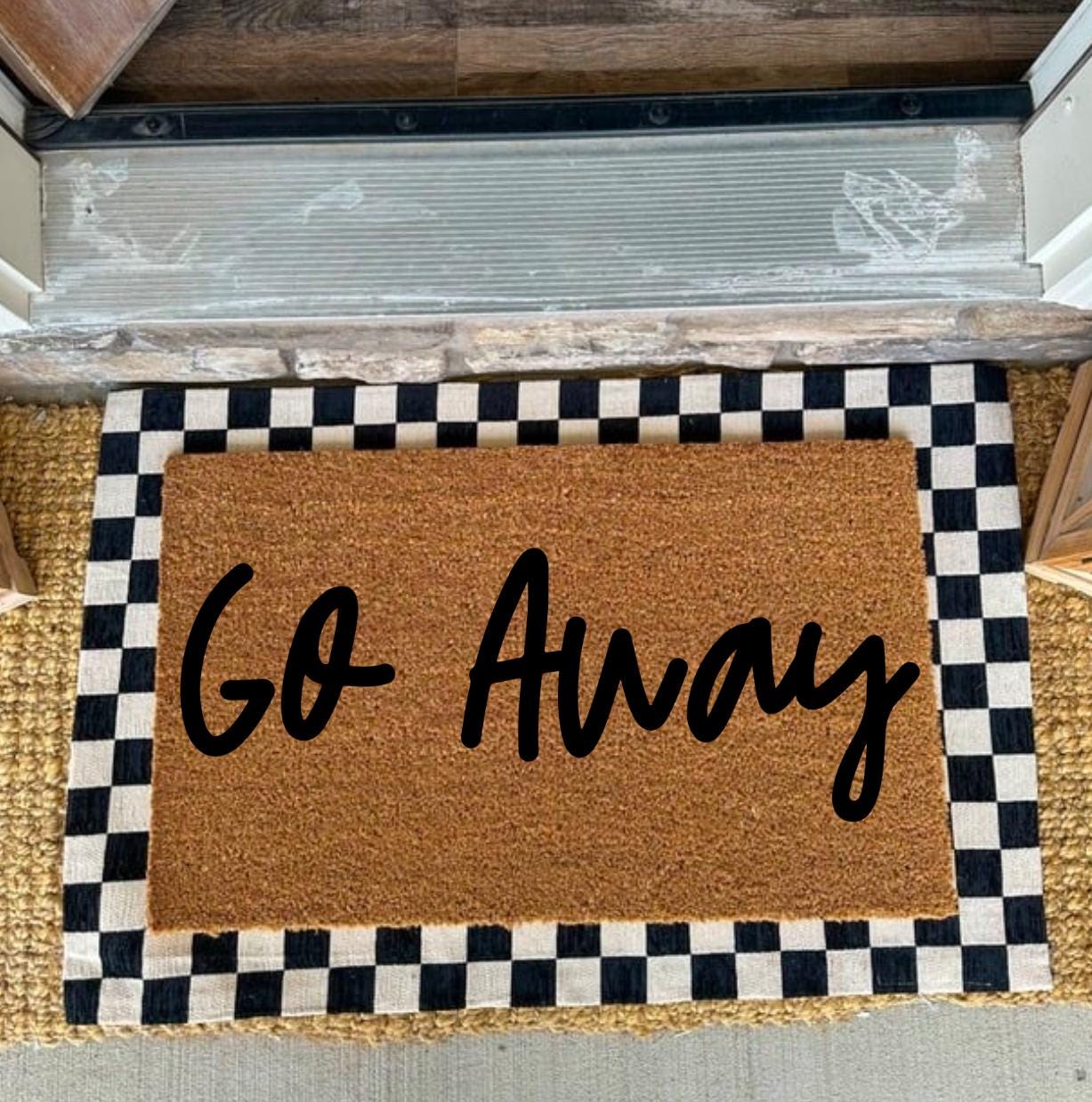 Go Away Doormat | Custom Doormat | 18X30 Coir Rug