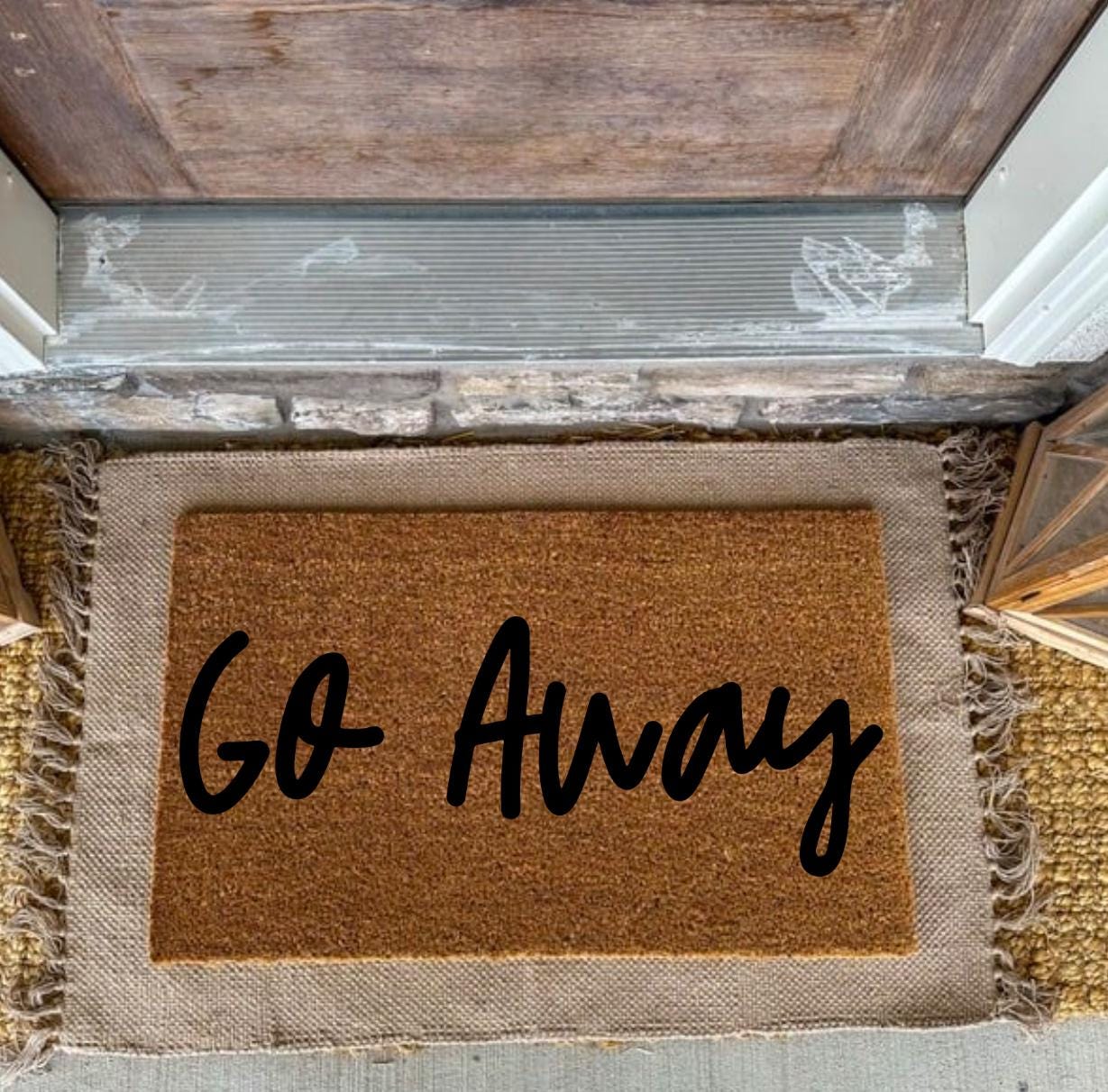 Go Away Doormat | Custom Doormat | 18X30 Coir Rug