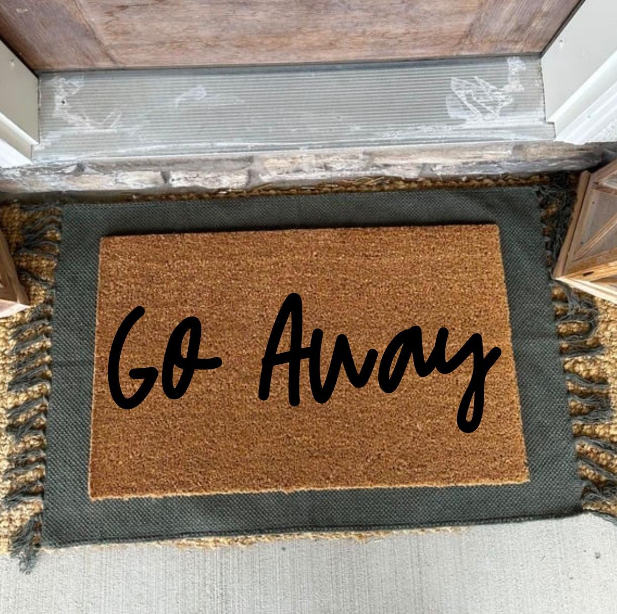 Go Away Doormat | Custom Doormat | 18X30 Coir Rug
