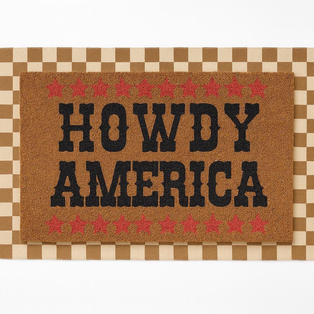 Howdy America Doormat | Custom Doormat | 18X30 Coir Rug