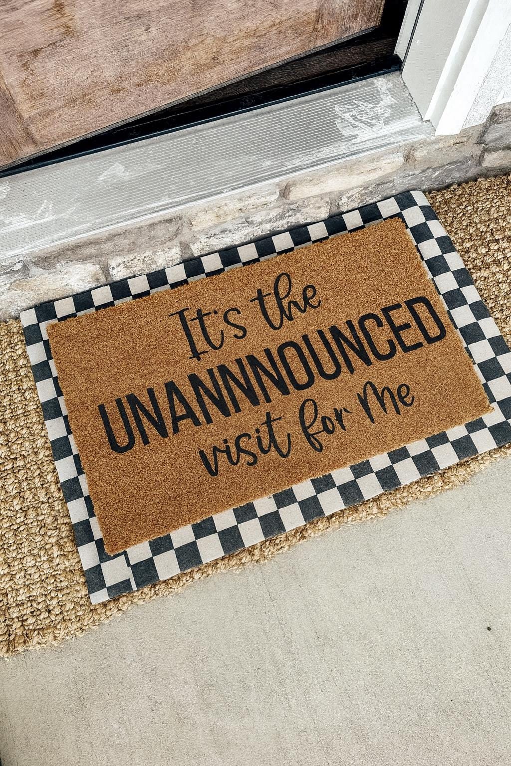 It’s The Unannounced Visit For Me Doormat | Go Away Doormat | Custom Doormat | 18X30 Coir Rug