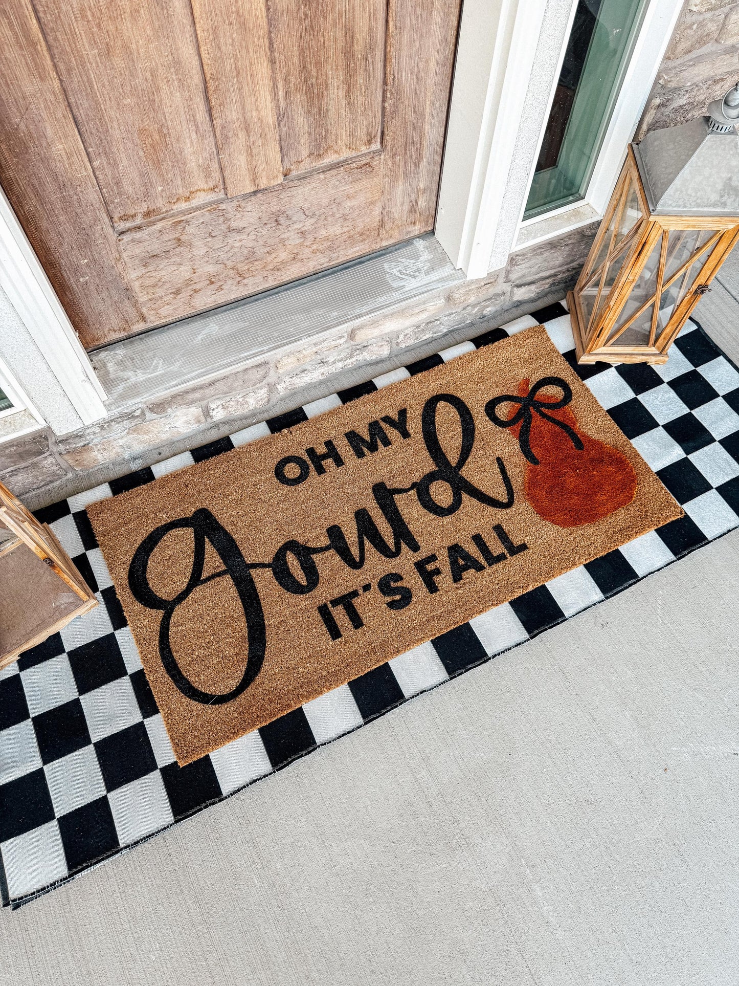 Fall Doormat | Oh My Gourd It's Fall Doormat | Fall Decor for front porch | Farmhouse Fall Decor