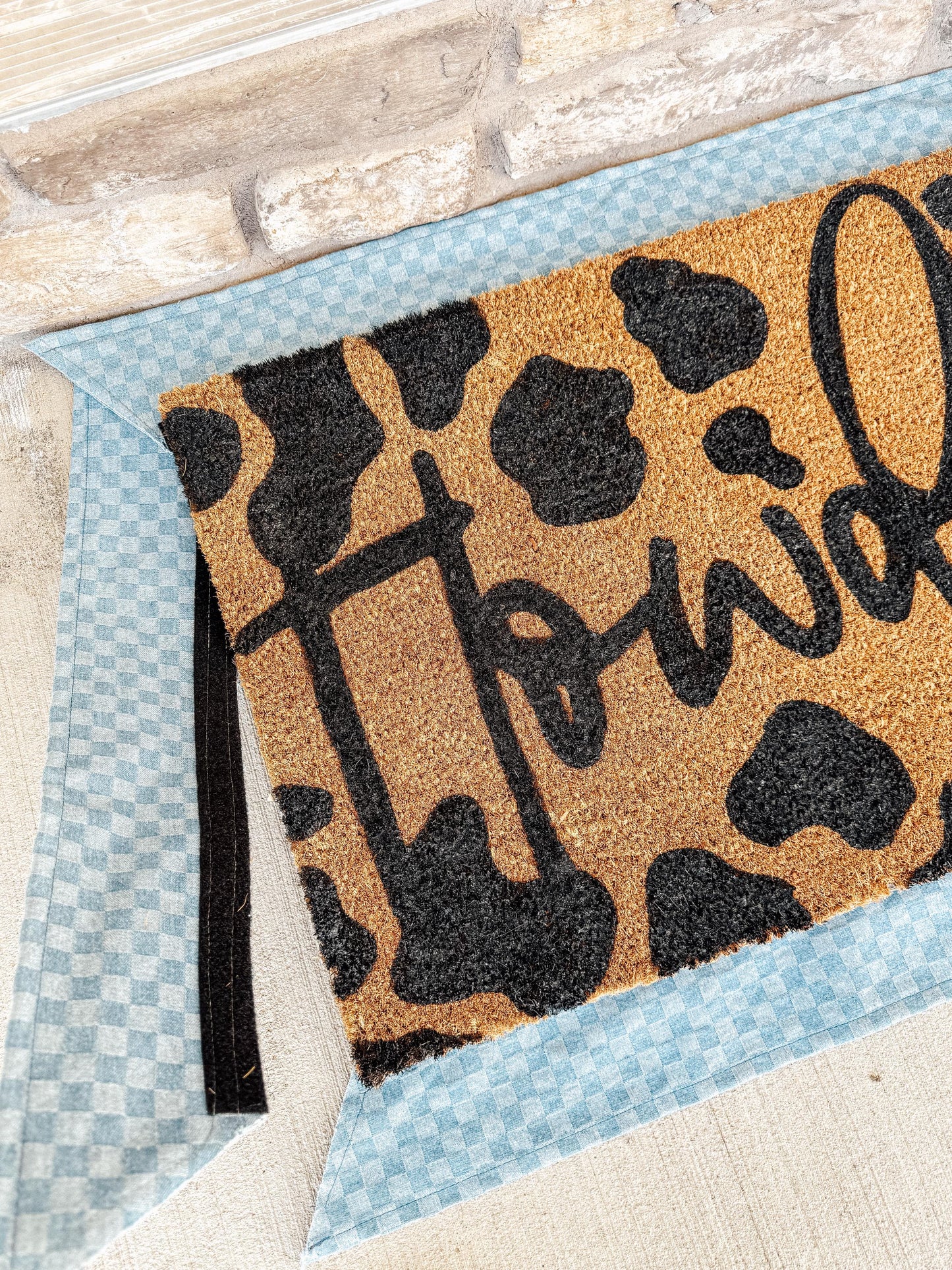 Cowprint Howdy Doormat | Cowprint pattern Rug | Custom Doormat | 18X30 Coir Mat