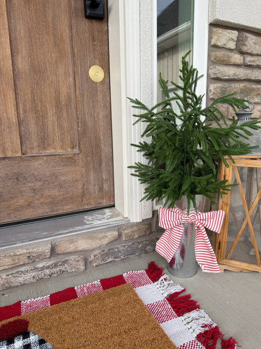 Metal Flower Vase Faux Christmas Trees