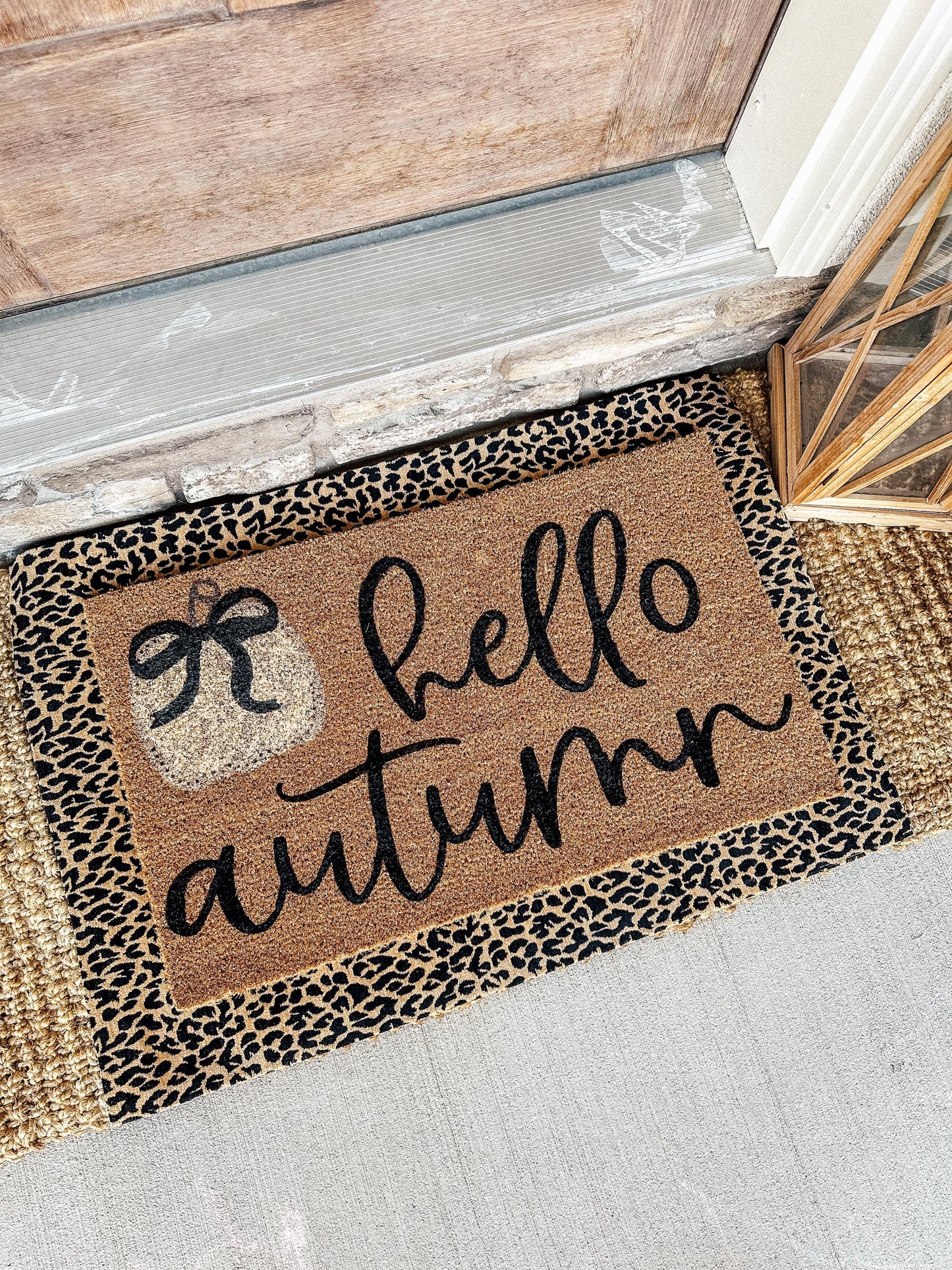 Hello Autumn Doormat | Pumpkin Doormat| Fall Welcome Mat | Custom Doormat | Coir 18X30 Rug