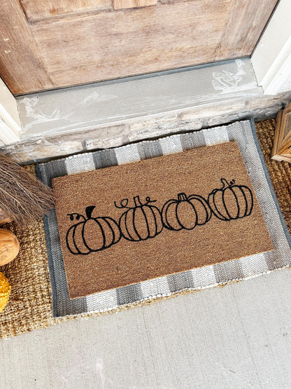 Pumpkin Doormat | Fall Doormat | Custom Doormat | Coir 18X30 Rug
