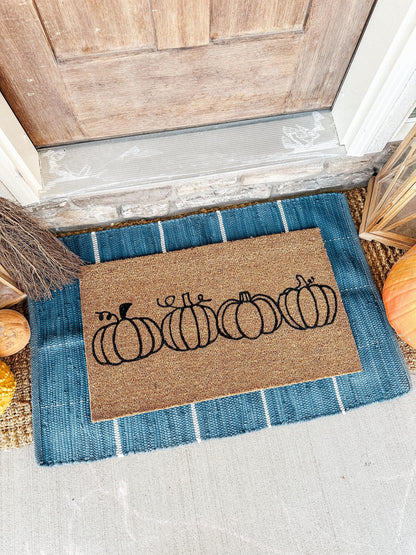 Pumpkin Doormat | Fall Doormat | Custom Doormat | Coir 18X30 Rug