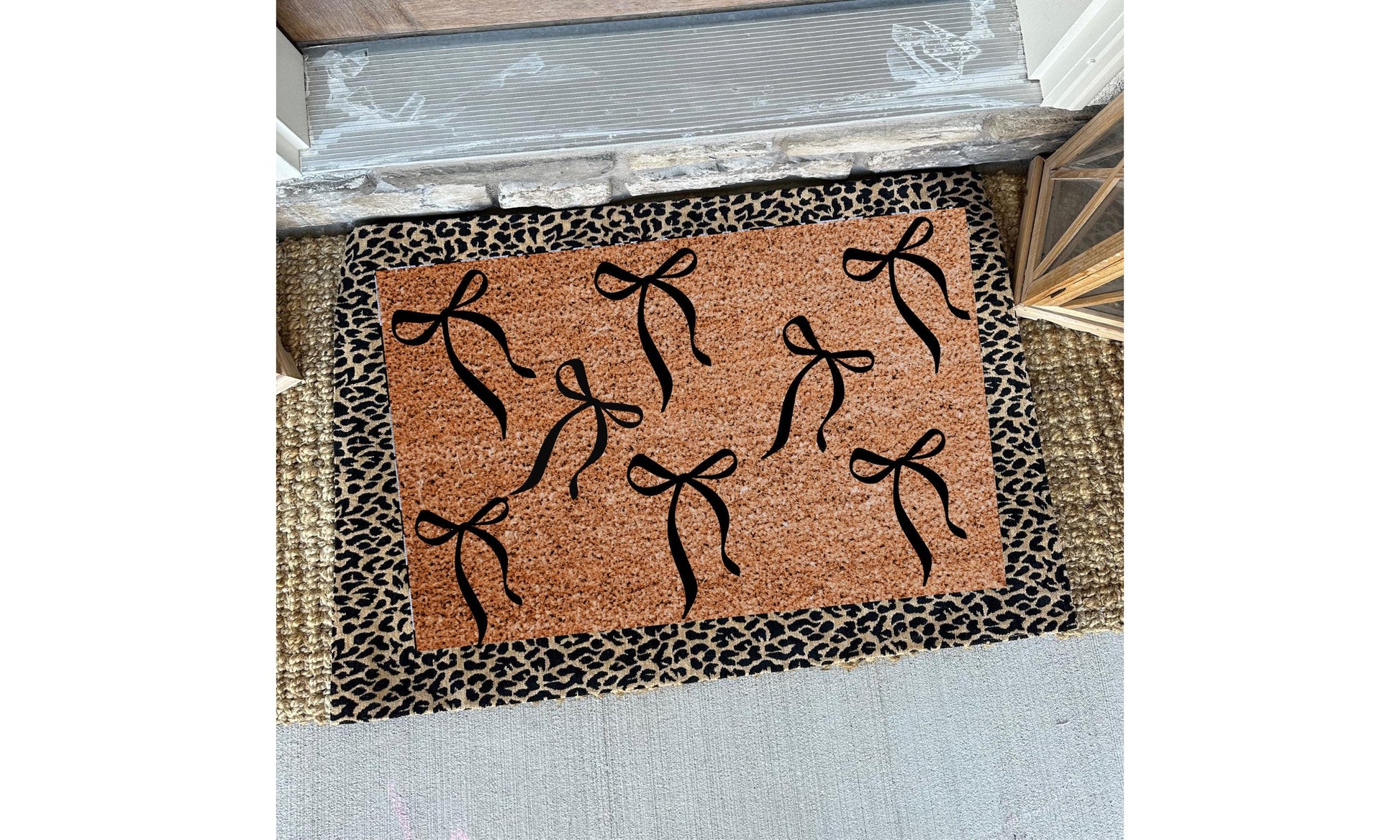 Black Coquette Bows Doormat | Cute Charming Rug | Housewarming Gift | Best Friend Gift | New House Gift | Realtor gift | New Apartment
