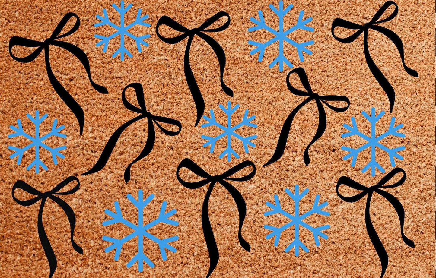 Coquette Bows Winter Themed Rug | Winter Home Decor | Housewarming gift | winter blues gift | Realtor Gift