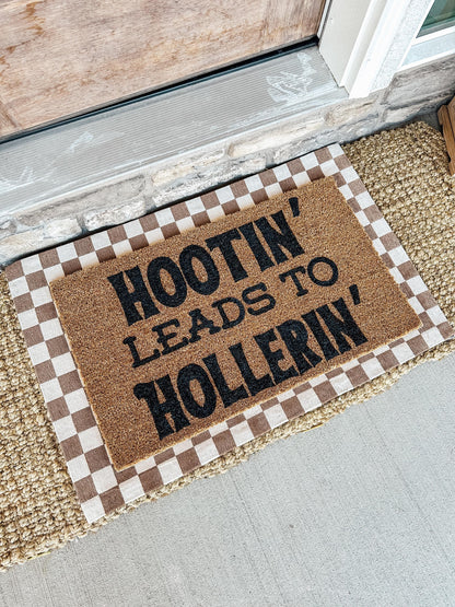 Hootin Leads To Hollerin Doormat | Country Decor for front porch | Western Porch Decor | Farmhouse Doormat