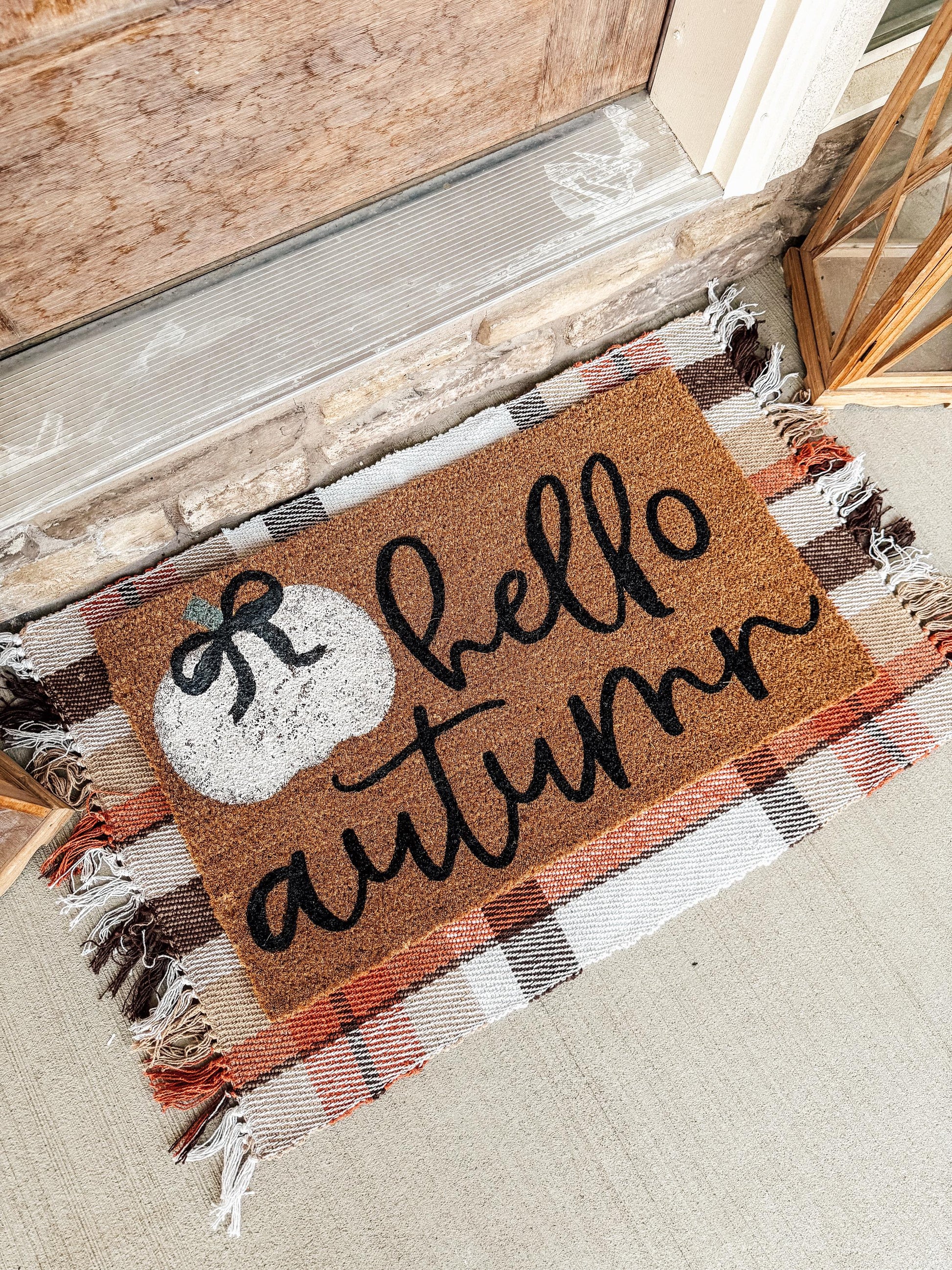 Doormat | Hello Autumn | Coquette Bow | Hello Fall Rug | Fall Porch Decor