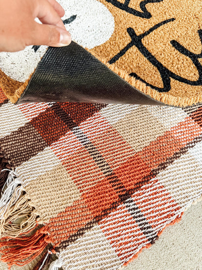 Hello Autumn Doormat | Pumpkin Doormat| Fall Welcome Mat | Custom Doormat | Coir 18X30 Rug