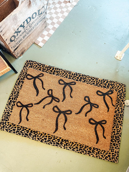 Black Coquette Bows Doormat | Cute Charming Rug | Housewarming Gift | Best Friend Gift | New House Gift | Realtor gift | New Apartment