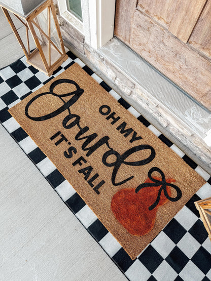 Fall Doormat | Oh My Gourd It's Fall Doormat | Fall Decor for front porch | Farmhouse Fall Decor