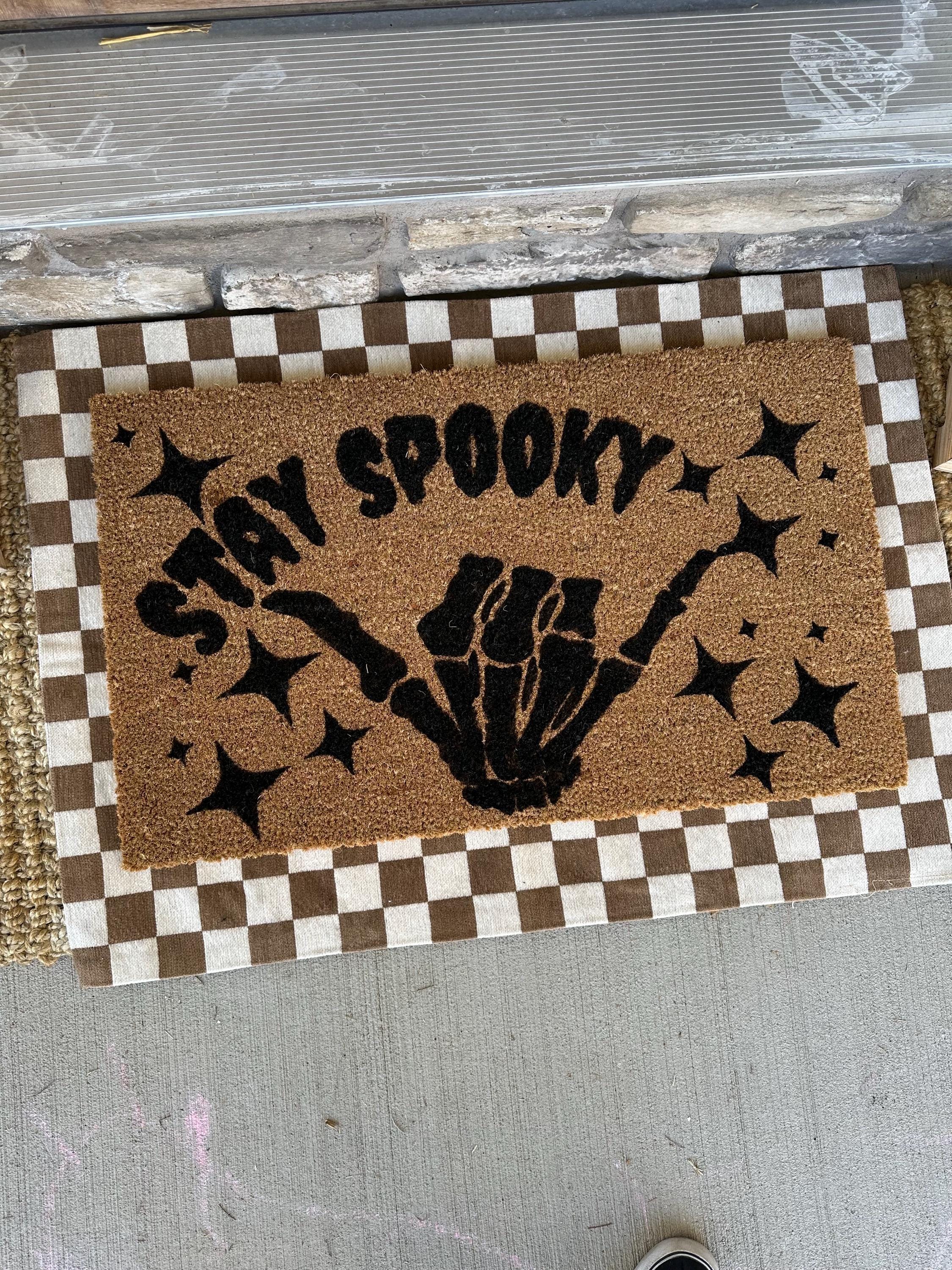 Doormat for Halloween Porch Decor | Skeleton Shaka Welcome Mat for Fall Porch | Fall Porch Decor | Fall welcome mat | Halloween Home Decor