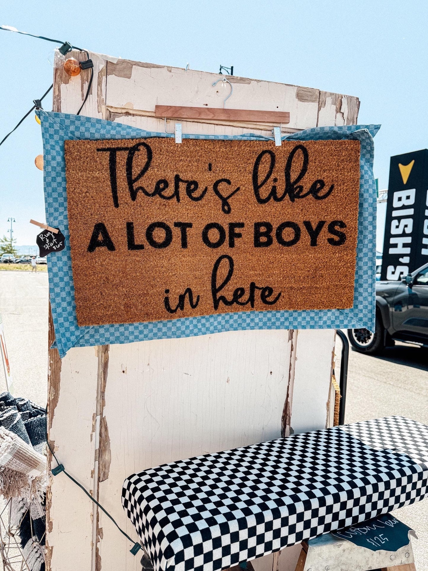 There's Like A Lot of Boys In Here Doormat| Boy mama | Funny Entryway Rug