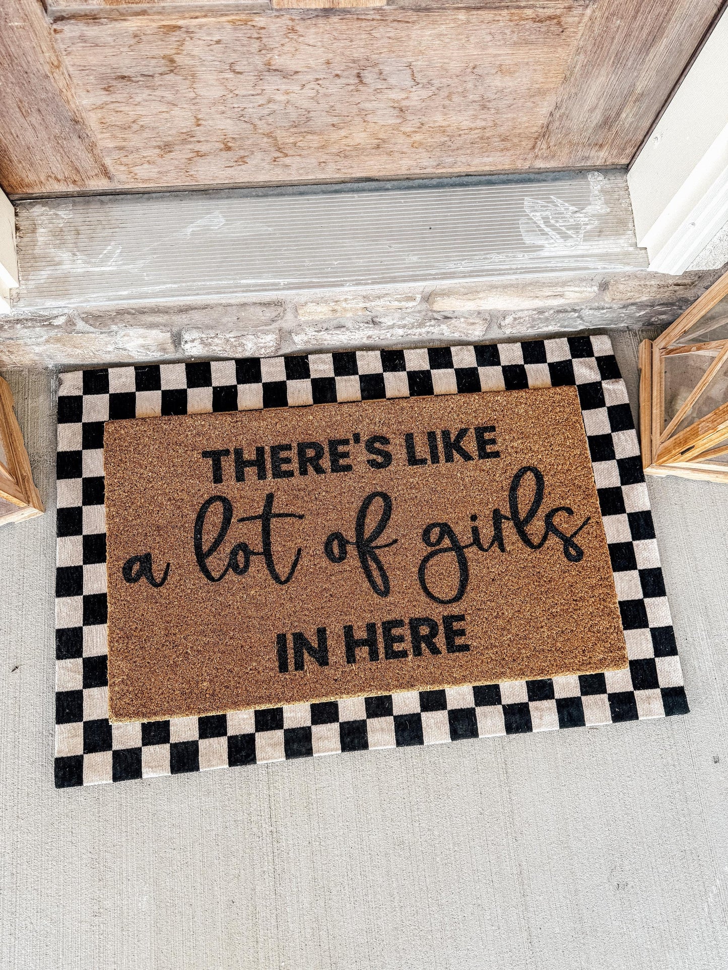 There's Like A Lot of Girls In Here Doormat | Custom Doormat | Coir 18X30 Rug
