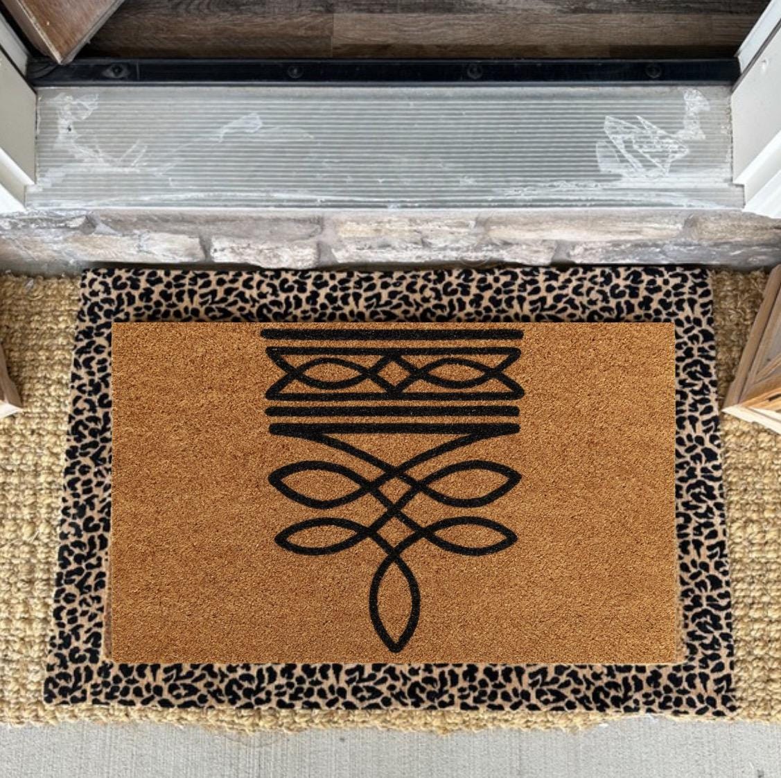 Boot Stitch Pattern Rug | Western Doormat | Western Home Decor | Western Porch Decor