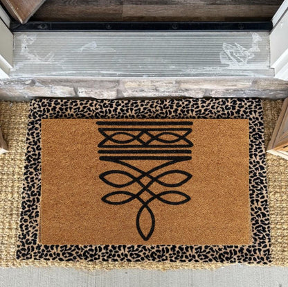 Boot Stitch Pattern Rug | Western Doormat | Western Home Decor | Western Porch Decor