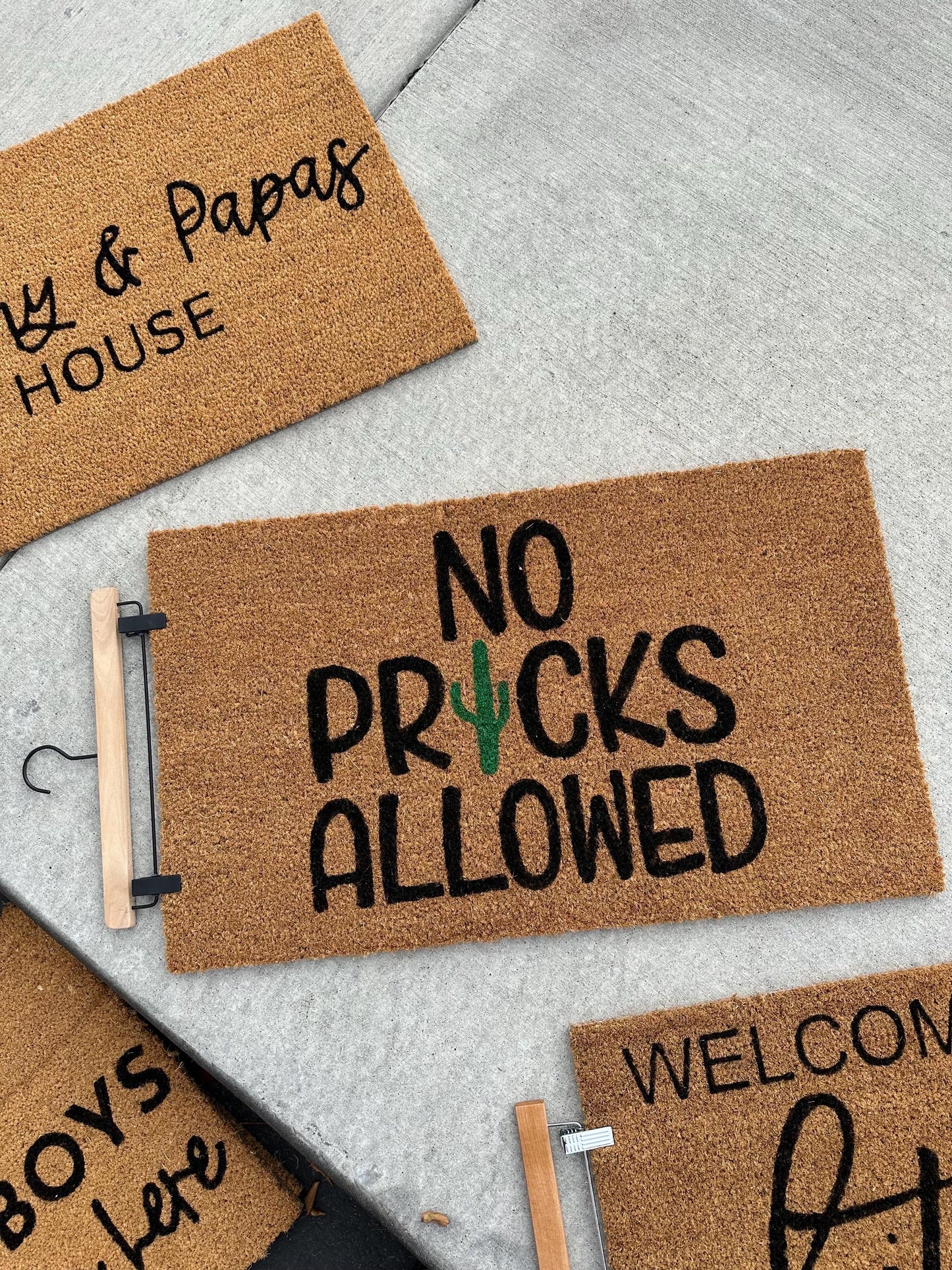 No Pricks Allowed Cactus Doormat | Custom Doormat | Coir 18X30 Rug