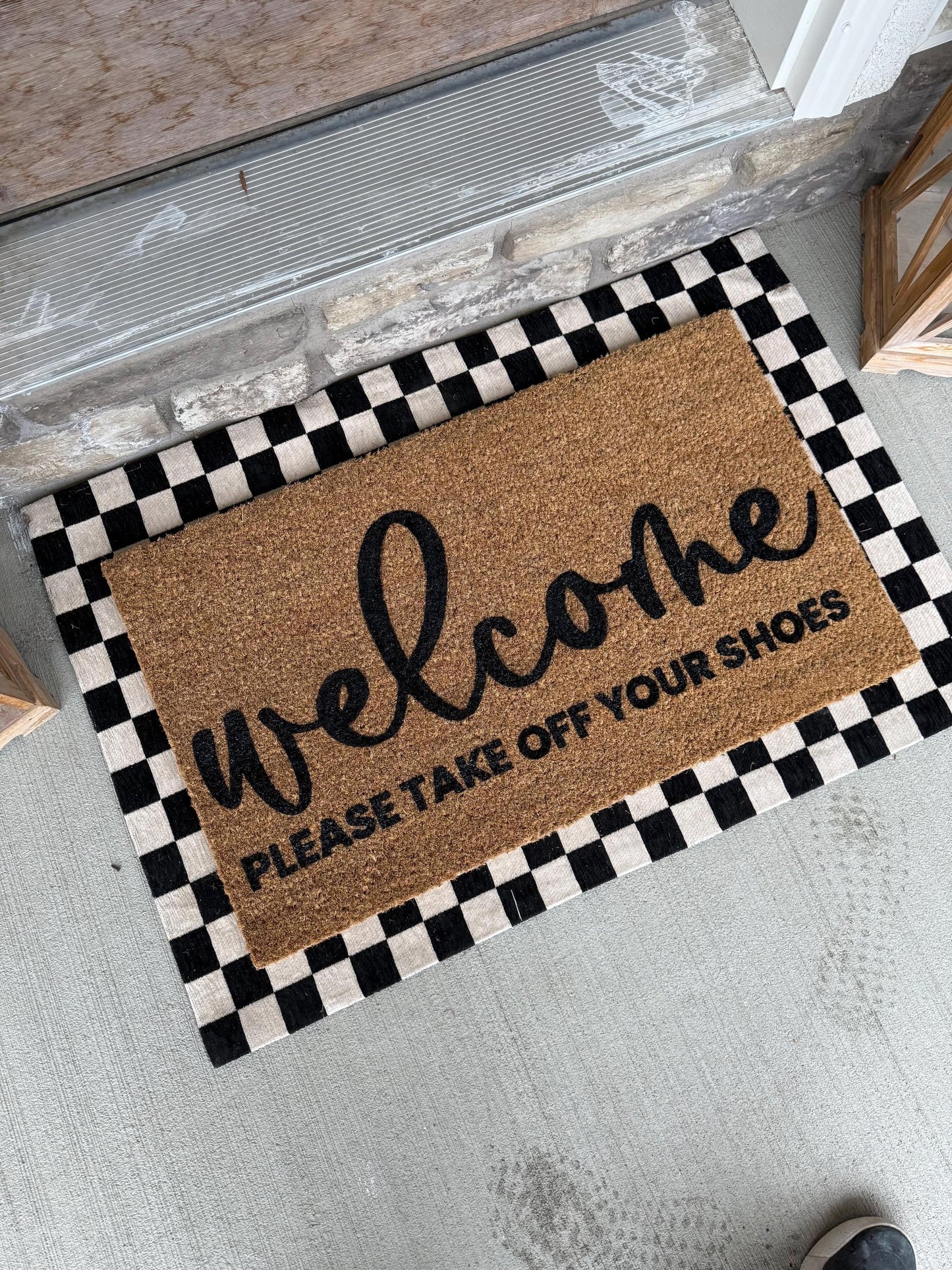 Welcome Please Remove Your Shoes Doormat | Custom Doormat | 18x30 Coir Rug
