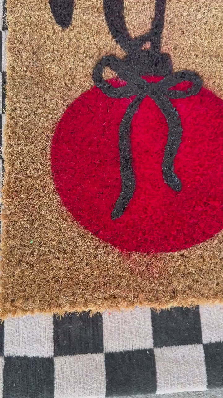 Nice Balls Ornament Doormat | Welcome Mat for Christmas | Holiday Doormat | Christmas Doormat | Custom Doormat | 18X30 Coir Rug