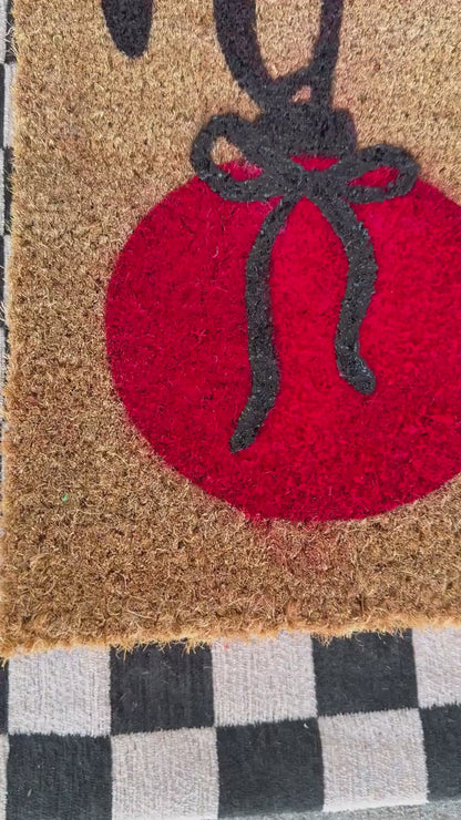 Nice Balls Ornament Doormat | Welcome Mat for Christmas | Holiday Doormat | Christmas Doormat | Custom Doormat | 18X30 Coir Rug