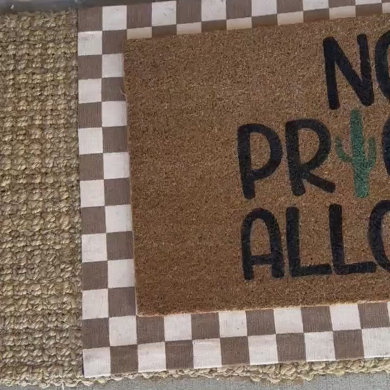 No Pricks Allowed Cactus Doormat | Custom Doormat | Coir 18X30 Rug