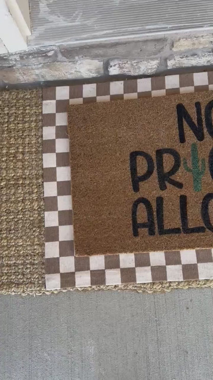 No Pricks Allowed Cactus Doormat | Custom Doormat | Coir 18X30 Rug