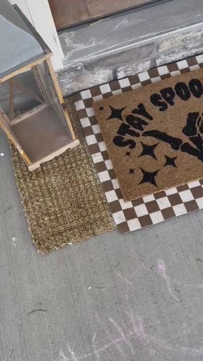 Stay Spooky Doormat| Halloween Porch Decor| Welcome Mat for Fall Porch| Skeleton Decor