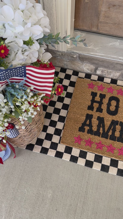Doormat| 4th of July Doormat | Howdy America | Cute Fourth of July Rug | Porch Decor| 4th of July Party Decor