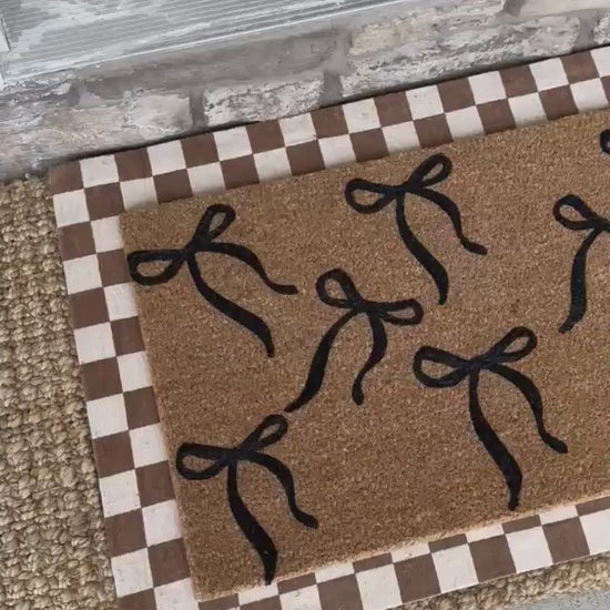Black Coquette Bows Doormat | Cute Charming Rug | Housewarming Gift | Best Friend Gift | New House Gift | Realtor gift | New Apartment