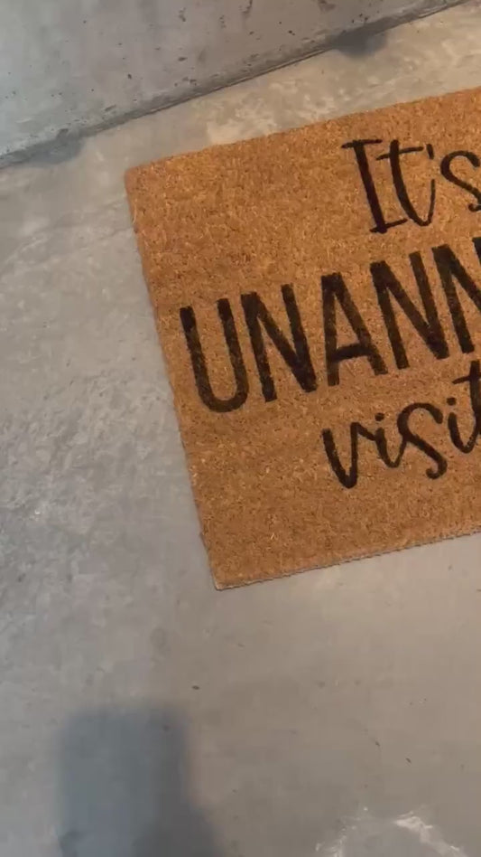 Funny Welcome Doormat | It’s The Unannounced Visit For Me Funny Rug | Funny Gift | Best Friend Gift | Housewarming Gift | Welcome Rug