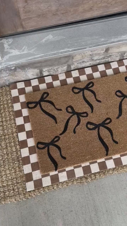 Black Coquette Bows Doormat | Cute Charming Rug | Housewarming Gift | Best Friend Gift | New House Gift | Realtor gift | New Apartment