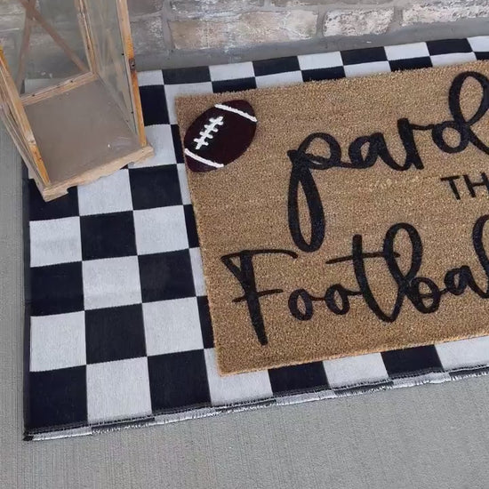 Pardon The Noise It’s Football Season Doormat | Welcome Mat for Football Season | Coir Outdoor Rug | Funny Front Door Mat