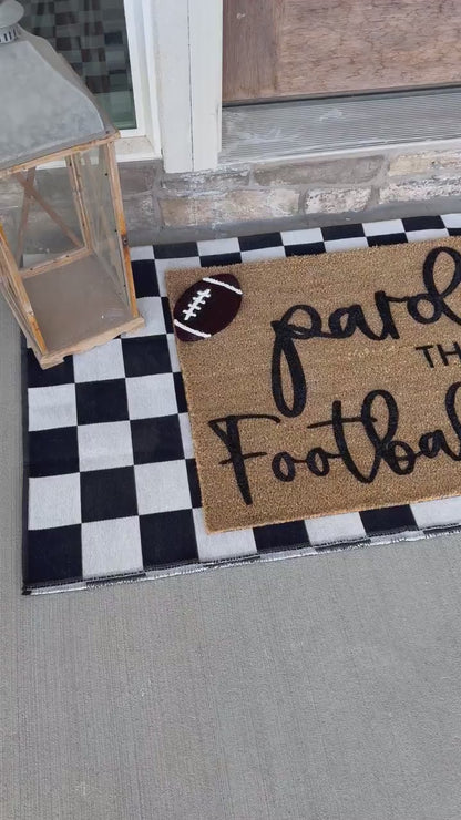 Pardon The Noise It’s Football Season Doormat | Welcome Mat for Football Season | Coir Outdoor Rug | Funny Front Door Mat
